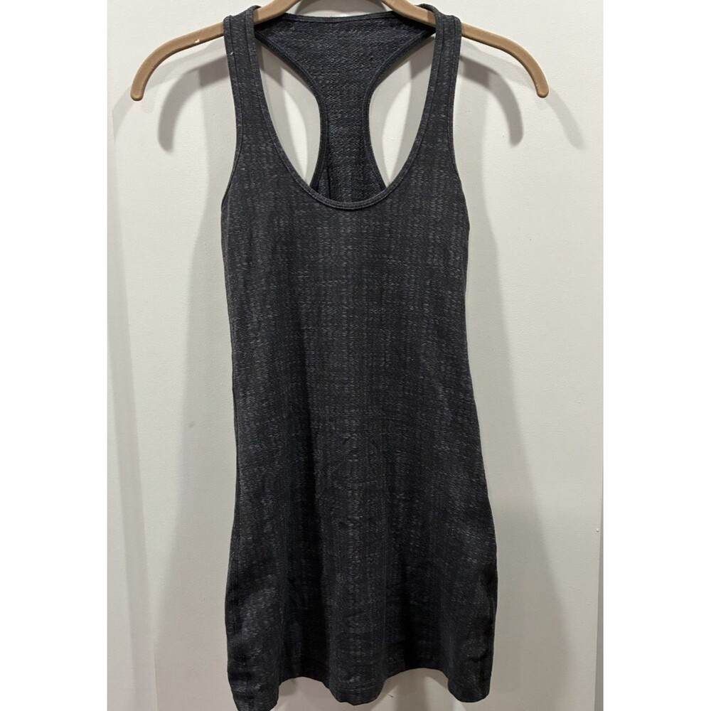Lululemon Cool Racerback Long Tank Angel Wing Size 2 Gray Yoga Gym Stretch